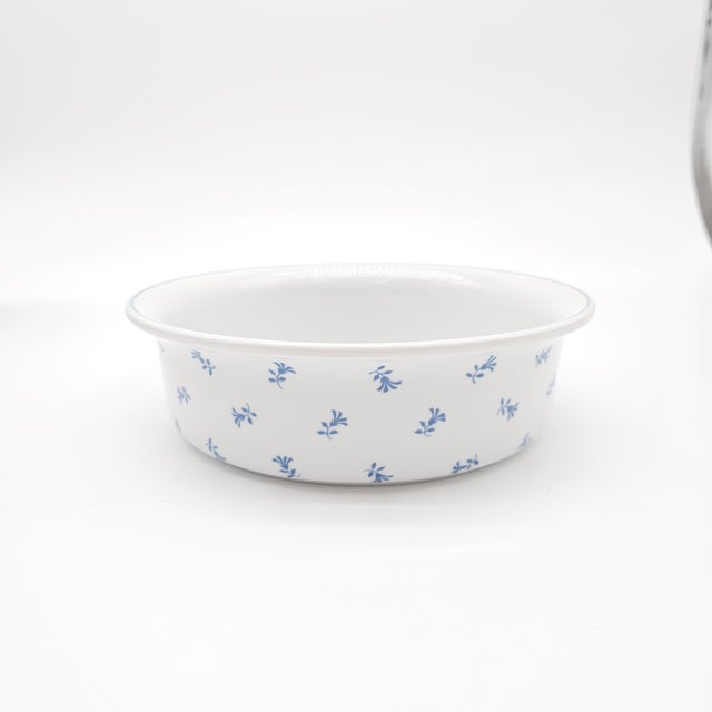 French Pillivuyt Porcelain Blue Floral Casserole Dish, Depuis 1818, 8.25" For Sale - Image 4 of 8
