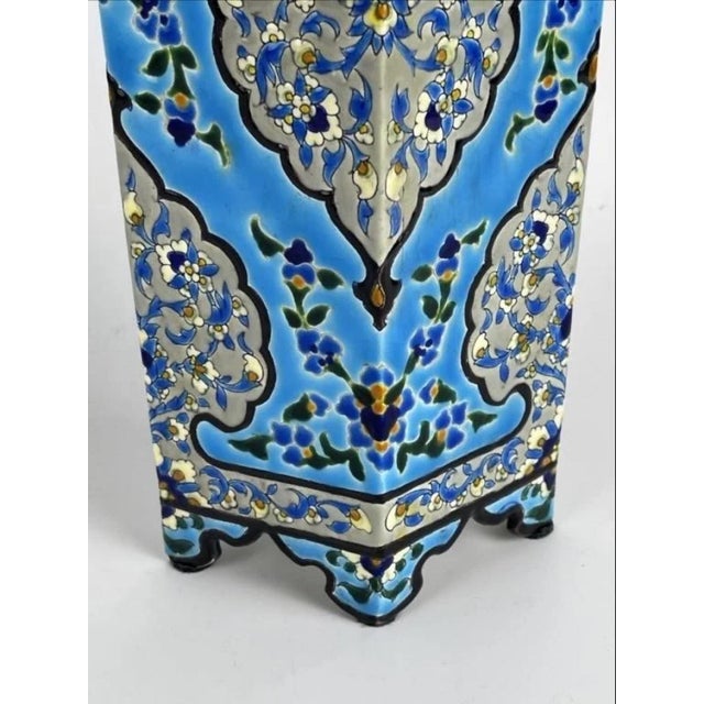 19th Century Jules Vieillard Bordeaux Faience Enamel Vase For Sale - Image 5 of 6