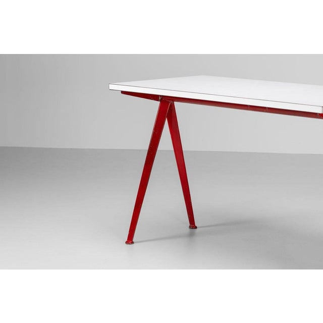 512 Compass Table Red by Jean Prouvé, France, 1953 For Sale - Image 3 of 18