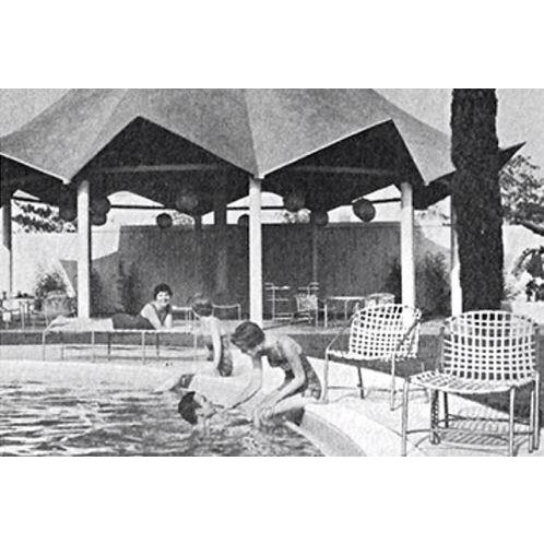 Brown Jordan Kantan Aluminum Stacking Stool/Occasional Table, Suncloth Lace, Dove frame with Mica fabric For Sale - Image 9 of 11