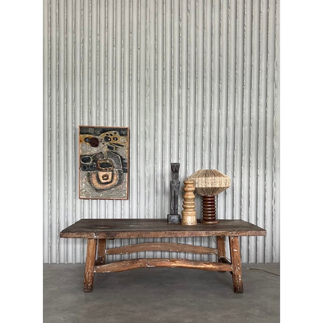 1940s Wabi-Sabi Reclaimed Wood Coffee Table, France, 1940s For Sale - Image 5 of 6