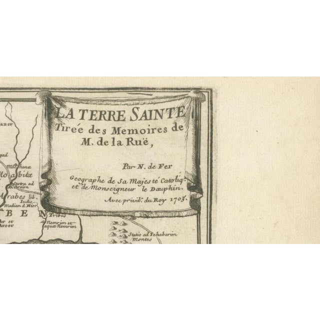 Early 18th Century Antique Biblical Holy Land Map, 1703 For Sale - Image 5 of 10