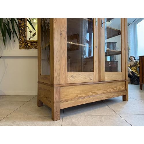 Art Nouveau Display Cabinet in Natural Wood For Sale - Image 10 of 15