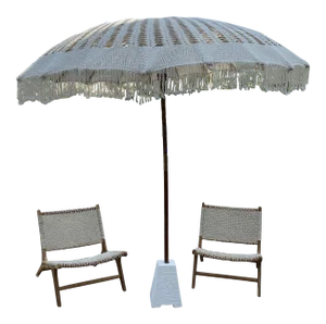 Macrame Umbrella & Chairs - Set of 3