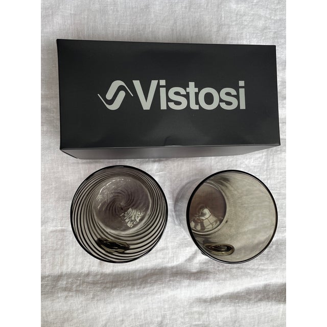 A beautifully crafted limited-edition pair of blown glass tumblers by Vistosi, the renowned Italian glassmaker celebrated...