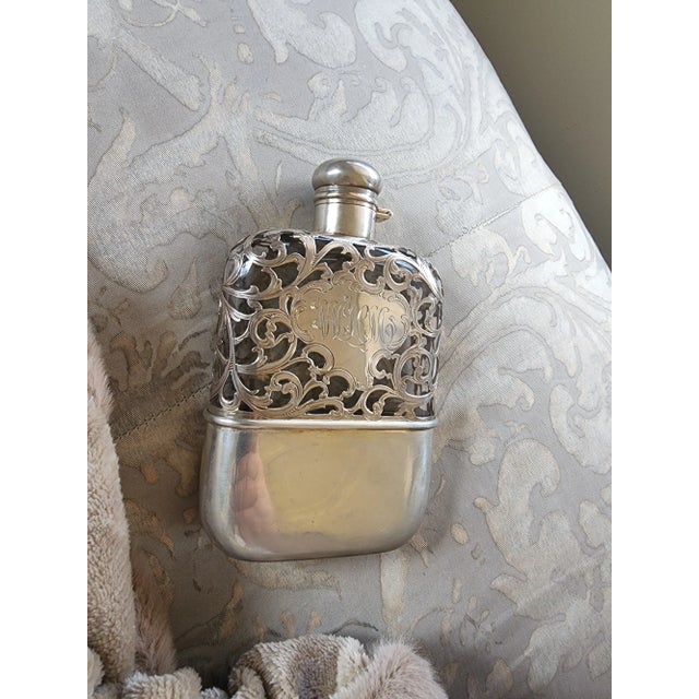 Antique Sterling Silver Overlay Flask by Alvin For Sale - Image 10 of 10