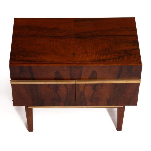 103 Swedish Rosewood Brass Nightstands After William Hinn Mid Century - A Pair For Sale - Image 9 of 11