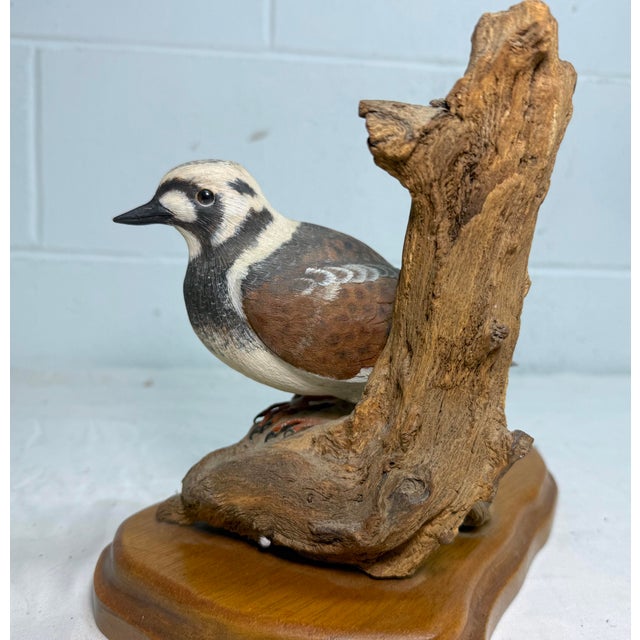 Vintage Original Hand Carved Wood Chas Derascavage Bird Decoy Sculpture Statue For Sale - Image 12 of 17