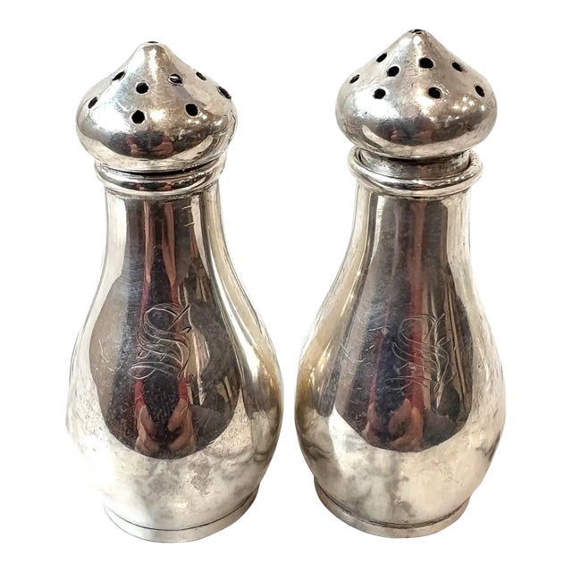 Antique Sterling Silver Salt Shakers (Pair) by S. Kirk & Son Co. For Sale