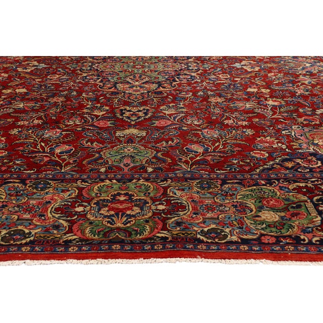 Antique Persian Sarouk Rug, 10'01 X 11'10 For Sale - Image 4 of 10