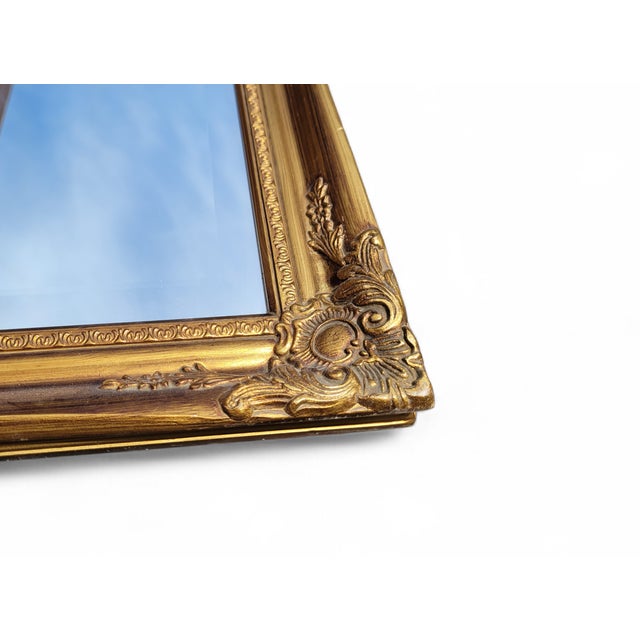 Antique French Louis XV Rococo Revival Facet-Cut Wall Mirror with Ornate Giltwood Frame, 1900s For Sale - Image 10 of 12