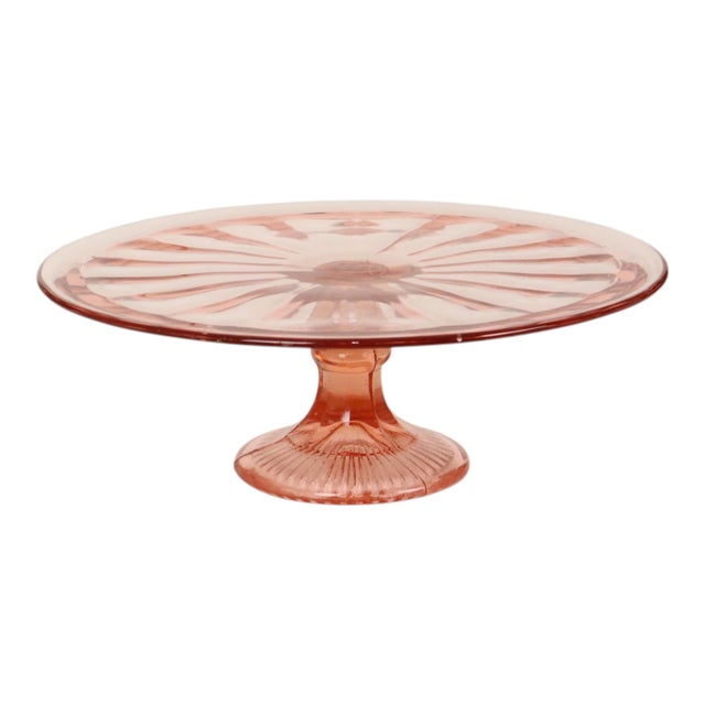 1930s Art Deco Pink Cake Platter, 1930s For Sale - Image 5 of 14