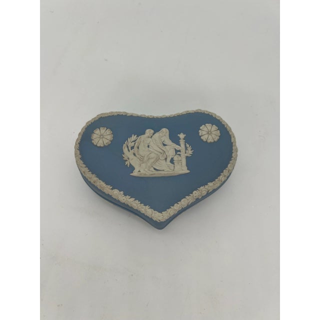 Vintage Wedgewood Jasperware Blue Heart Shaped Box For Sale - Image 12 of 12
