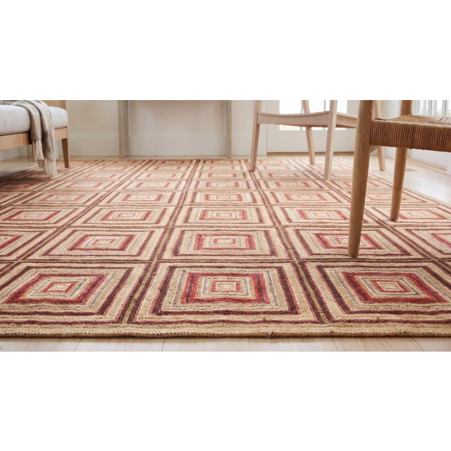 Contemporary Handmade Hooked Rug With Tridimensional Square Design For Sale - Image 11 of 11