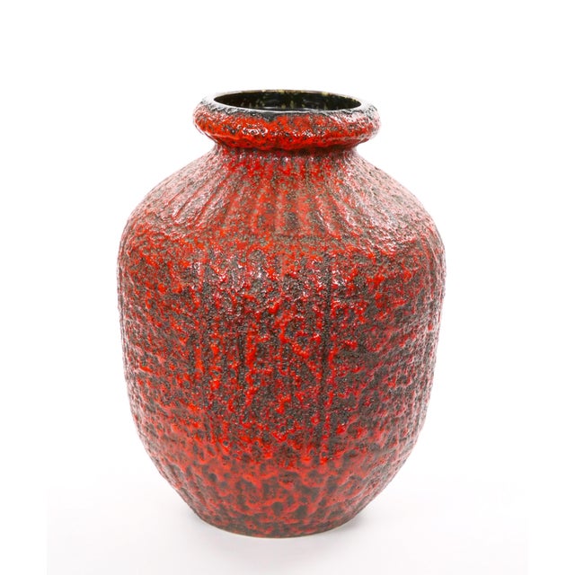 Mid-20th Century West German Large Fat Lava Decorative Vase For Sale - Image 11 of 11