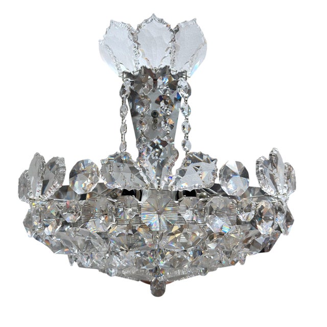 Mid 20th Century Modern Schonbek Trilliane Austrian Crystal Sconces - Pair For Sale - Image 4 of 6