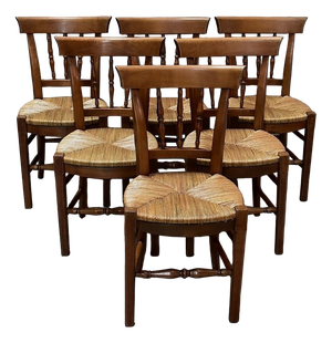 Late 19th Century Dining Chairs in Blonde Cherry, Set of 6
