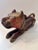 Wood Hand-Carved Wooden Feline Sculpture With Metal Detailing For Sale - Image 7 of 12