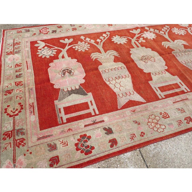 Early 20th Century Galerie Shabab Collection Early 20th Century East Turkestan Khotan Rug For Sale - Image 5 of 8