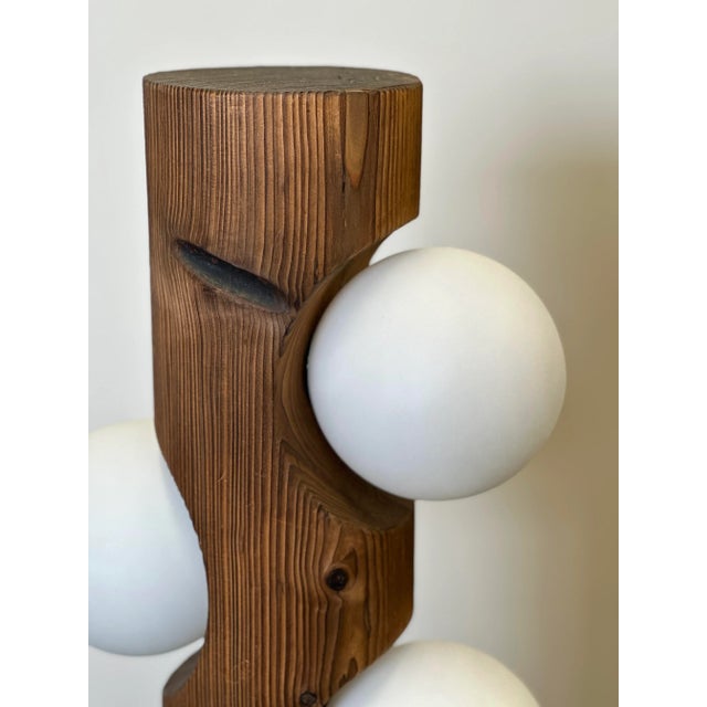 Brutalist Sculptural Table Lamp in Pine from Temde Leuchten For Sale - Image 15 of 16