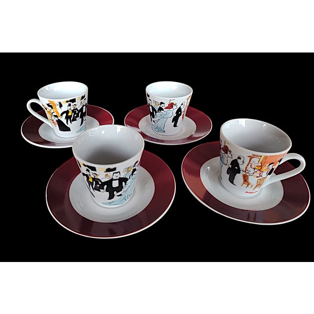 Coffee Service with Cups and Saucers from Maxim's Paris, 1980s, Set of 8 For Sale - Image 13 of 13