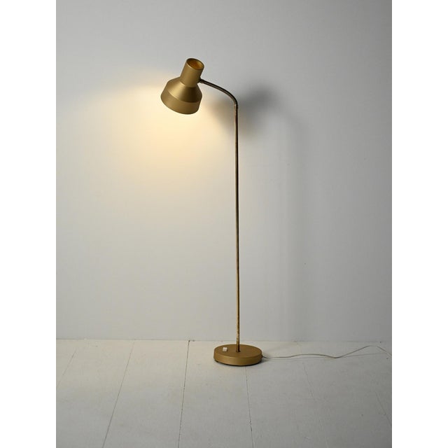 Scandinavian Floor Lamp in Brass and Chromed Metal, 1970s For Sale - Image 4 of 9