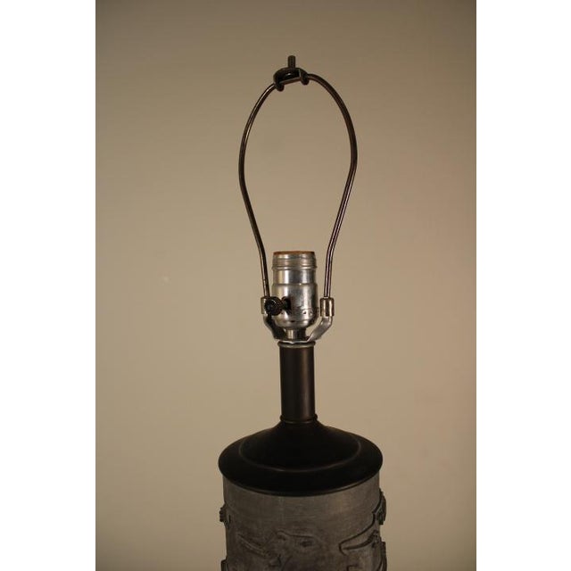 Late 20th Century Late 20th Century Single Vintage Wallpaper Roller Table Lamp For Sale - Image 5 of 7
