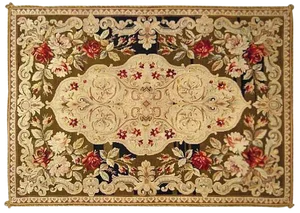 Early 20th Century Antique Portuguese Needlepoint Rug - 6′7″ × 4′8″