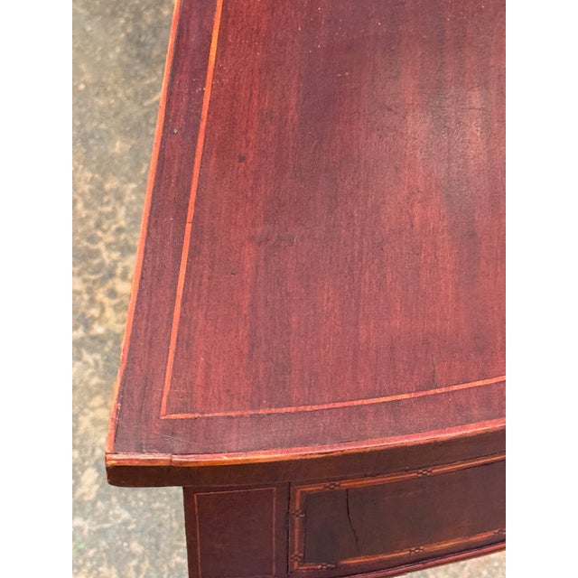 Red Late 18th Century George III Mahogany Demi-Lune Table For Sale - Image 8 of 10