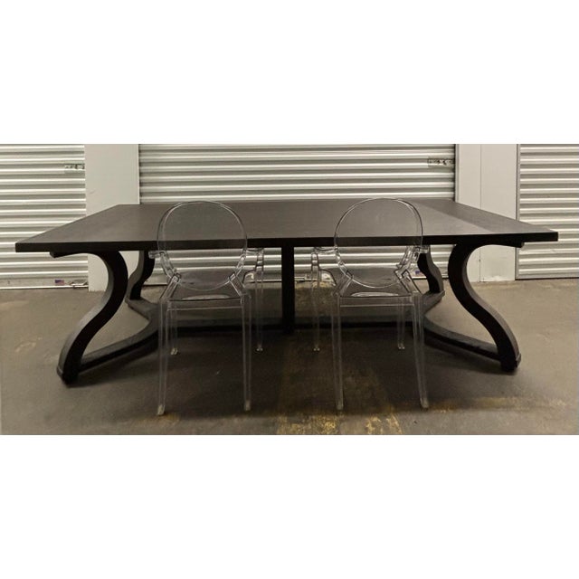 Wood Attributed to Christian Liaigre Table Misaine This Table in Made of Wirebrushed and Grey Stained Solid Oak For Sale - Image 7 of 12