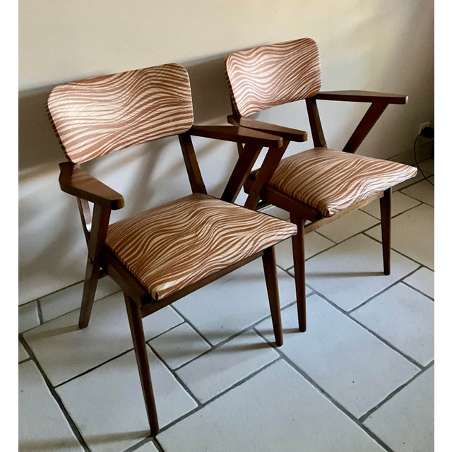 Mid-Century Modern Wood Armchairs, 1960s, Set of 2 For Sale - Image 10 of 10