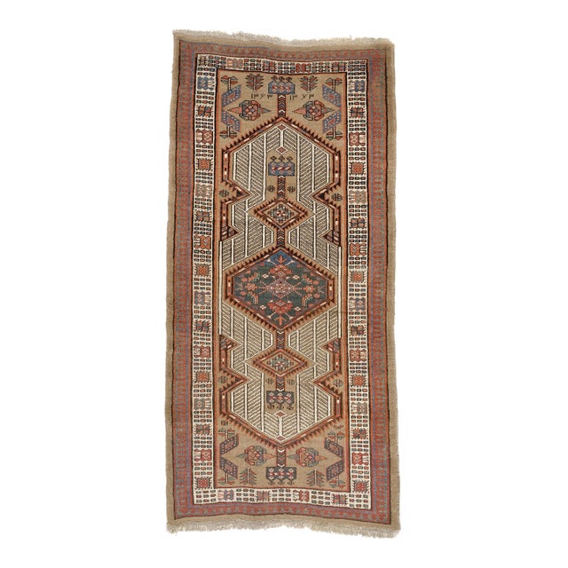 Vintage Hand Knotted Persian Runner Rug. 3'1"x 6'8" For Sale