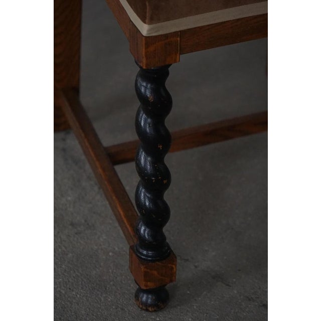 Swedish Grace Baroque Revival Chairs in Brown Velvet, 1940s, Set of 4 For Sale - Image 16 of 18