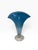 Mid-Century Modern 2001 Signed Blenko Handblown Sapphire Blue Fan Art Glass Vase - Model #872 For Sale - Image 3 of 7