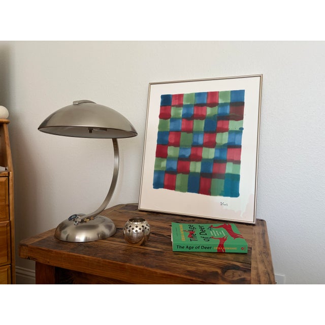 Glass 20”x24” Original Wall Alcohol Ink Painting Ca Artist B. Leeds Titled Rgb1 Museum Glass For Sale - Image 7 of 9