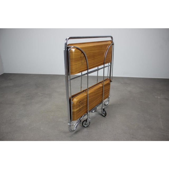 Silver Mid-Century Chrome Folding Serving Trolley, 1950s For Sale - Image 8 of 10