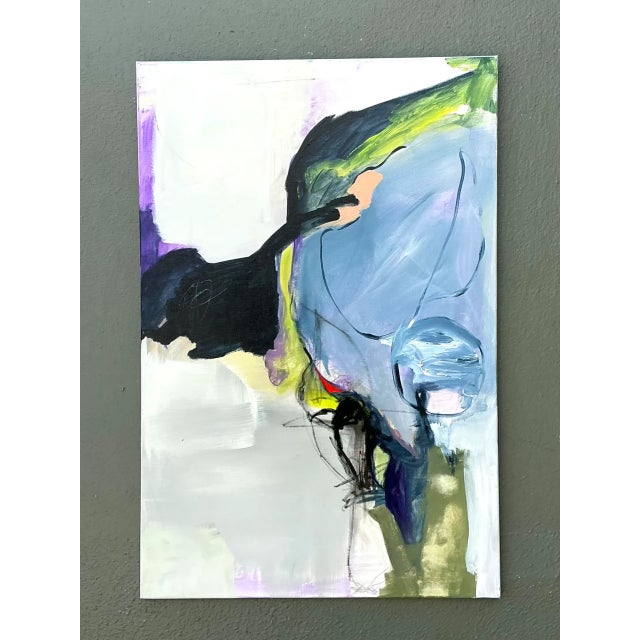 Vintage Abstract Expressionist Oil Painting on Canvas For Sale - Image 9 of 12