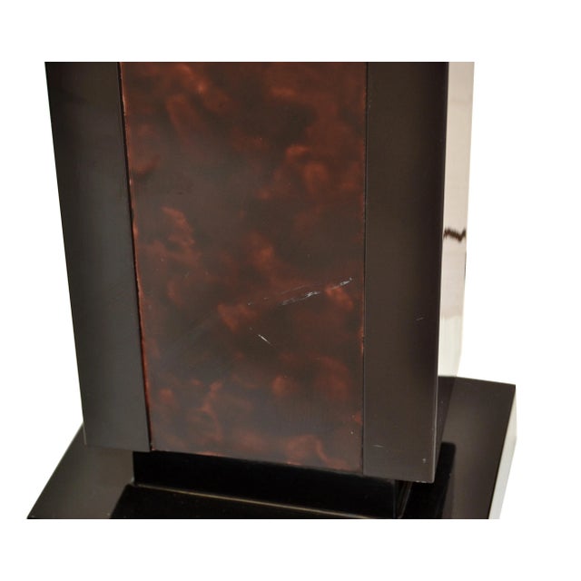 2 Maison Lancel Brass, Bronze & Black Glass French Mid-Century Modern Table Lamp For Sale - Image 12 of 13