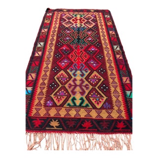 Exquisite Vintage Handwoven Avshar Flatweave Kilim For Sale