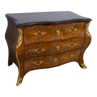 Maitland Smith French Louis XV Style Marble Top Chest For Sale