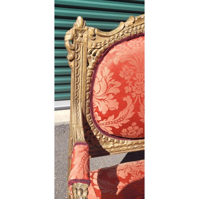 Late 19th Century Antique Imperial Style French Rococo Settee For Sale - Image 5 of 12
