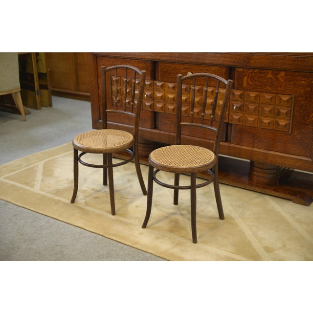 Wood Bentwood Bistro Chairs from Fischel, 1930s, Set of 2 For Sale - Image 7 of 7