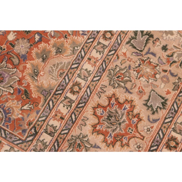 1990s Shabby Chic Pak-Persian Orange/Tan Wool Rug - 8'0'' X 10'1'' For Sale - Image 5 of 9