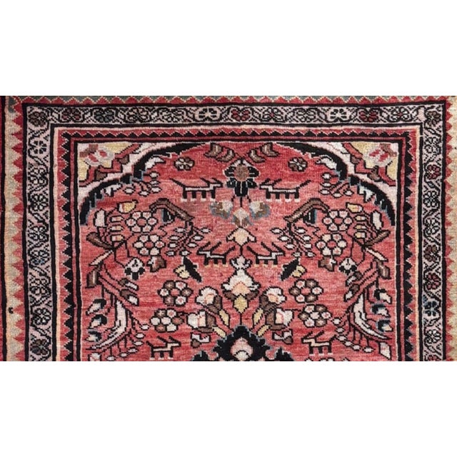 Traditional Antique Persian Hamadan Hand-Knotted Rug 3'6" X 4'10" For Sale - Image 3 of 4