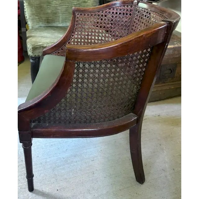 Mid-Century Modern Mid Century Hickory Furniture Mahogany and Caned Club Chair For Sale - Image 3 of 7