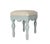 Wood Vintage Neoclassical-Style, Hand-Carved, Upholstered Stool. For Sale - Image 7 of 8