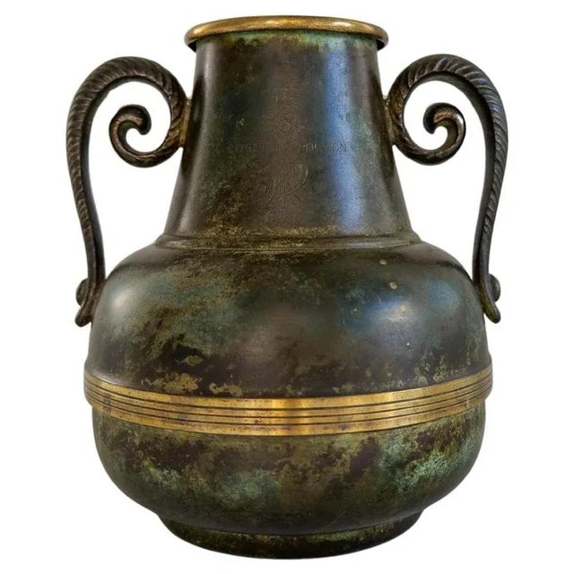 Art Deco Vase in Bronze and Brass from SVM Handarbete, 1940s For Sale - Image 13 of 13
