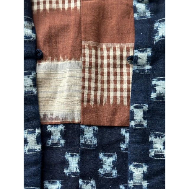 Rare Japanese Woven Ikat Child Kimono Nemaki For Sale - Image 12 of 16