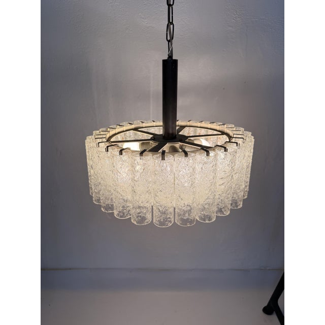 Ice Glass Pendant Light from Doria Leuchten, Germany, 1970s For Sale - Image 15 of 18