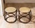 Thonet Pair of Vintage Modernist Bent Rattan & Cane Stools / Side Tables, 1970s For Sale - Image 4 of 11
